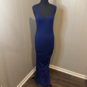 Victoria's Secret Women’s Small Blue Ruched Side Sleeveless Stretch Maxi Dress